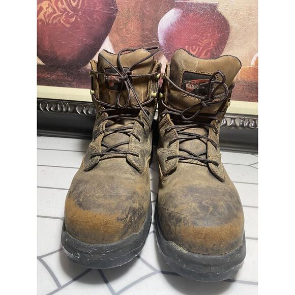Red Wing Shoes Men\'s US 10 D Dark Brown Steel Toe Work Boots 4421 Metguard main image 12